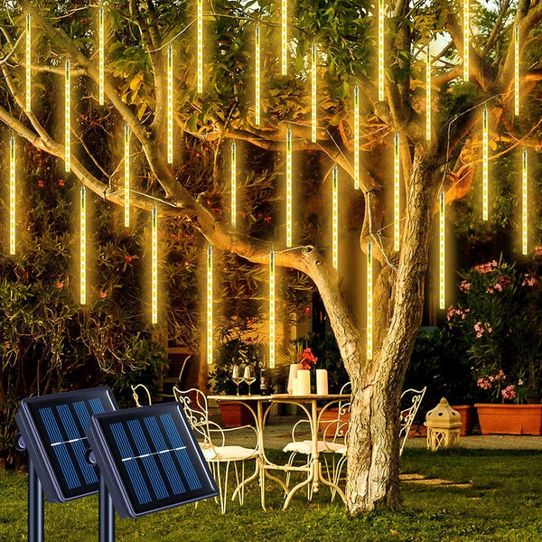 LED Solar Lights Meteor Shower Rain Christmas Tree String Lights Garden Outdoor