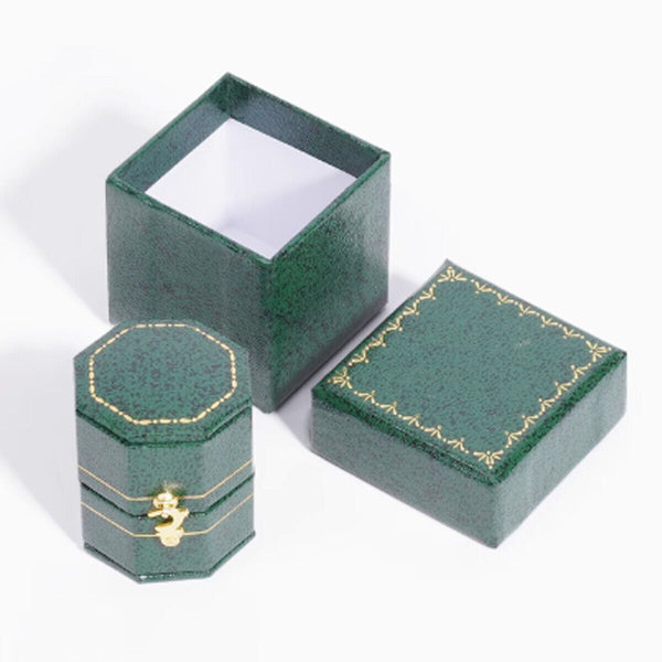 Green Mini Jewellery Box Ring Storage Organizer Case Small Travel Box for Rings