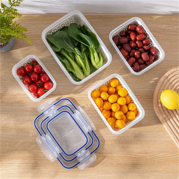 Fridge Storage Container with Removable Colander – BPA Free Fruit and Vegetable Keeper Box