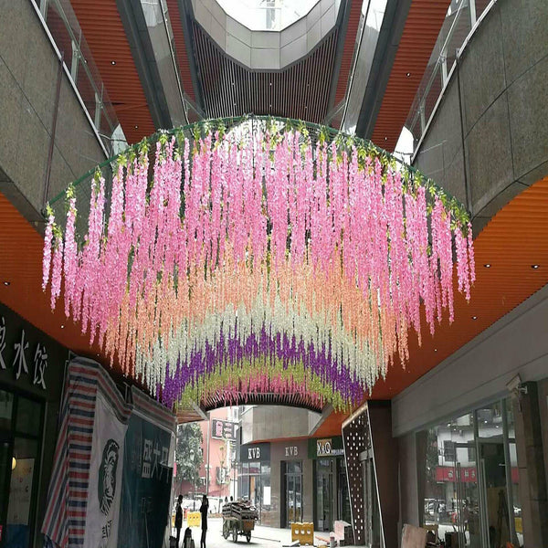 1.8M Artificial Silk Wisteria Leaf Hanging Flower Floral Garland Vine Wedding AU