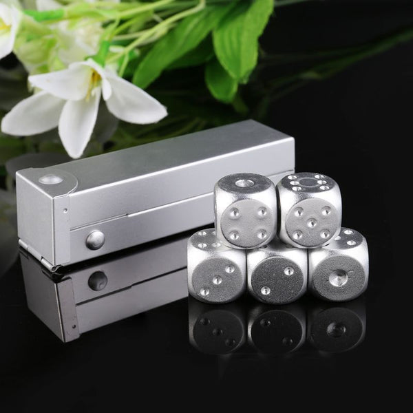 5pcs Aluminum Dice Set Send Box Metal Gifts Portable Six Sided Dice Game Dice AU