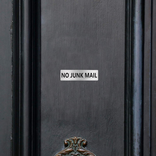 No Junk Mail Door Sign Engraved Plaque Letterbox Sign Self Adhesive Tape