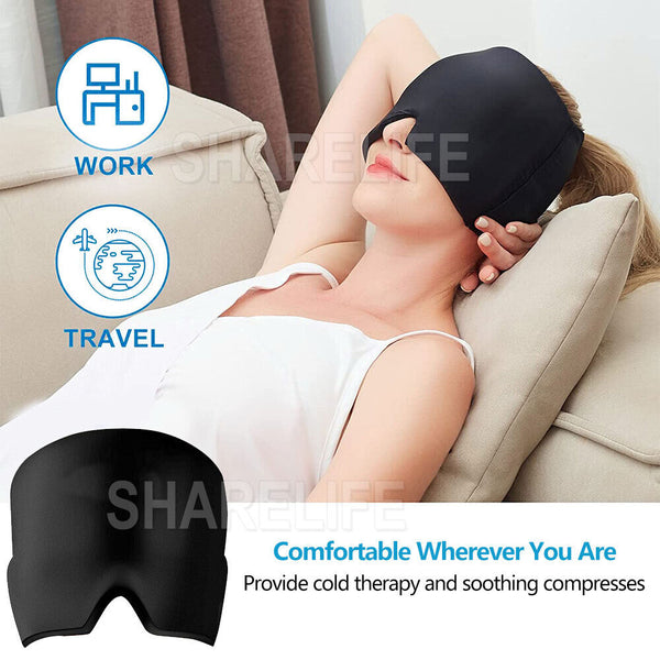 Migraine Relief Hat Cold Therapy Headache Pain Relief Cap Reusable Ice Pack