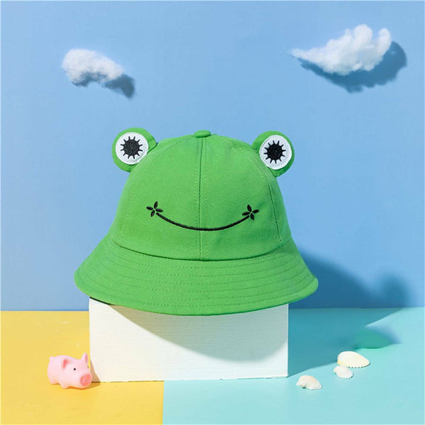1/2x Adult Kid Frog Bucket Hat Outdoor Hiking Beach Fishing Cap Sunscreen Sunhat