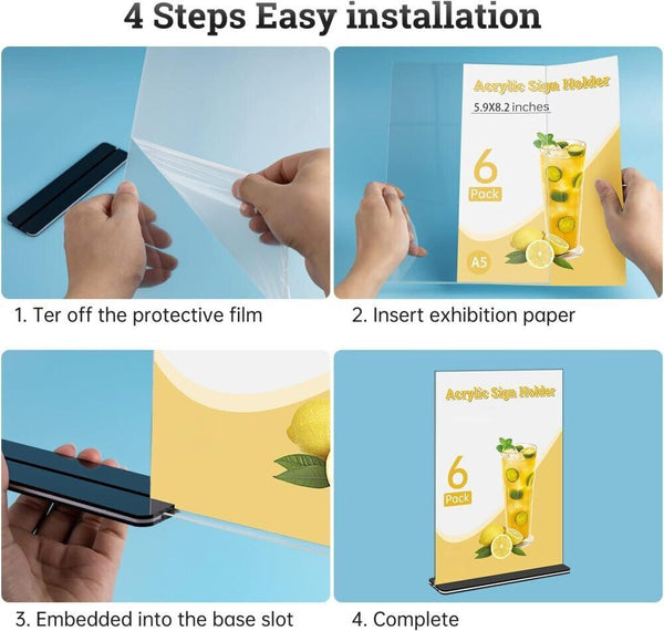 2/10X Vertical Horizontal A4 Double Sided Sign Holder Retail Display Menu NEW