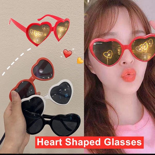 2x Effect Glasses Heart-shaped Heart Diffraction Glasses Light Become Love Image
