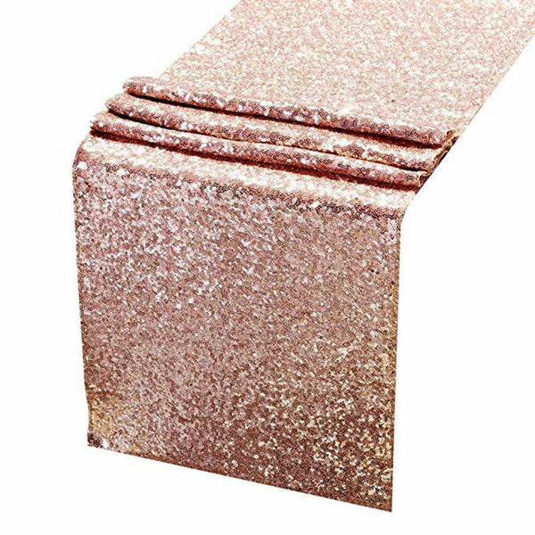 30x180cm Rose Gold Sequin Table Runner Wedding Event Party Bling Decorat Sashes