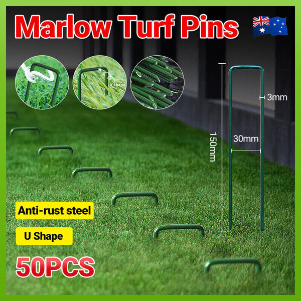 50PCS Synthetic Artificial Grass Turf Pins U Shaped Fastening Pegs Lawn Weed Mat