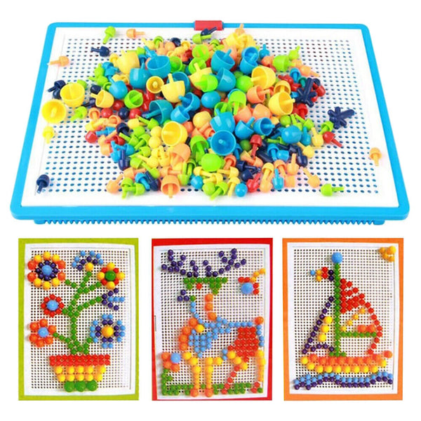 Mushroom Nails Puzzle Pegboard Jigsaw Creative DIY Peg 3D Kids Educational Toys
