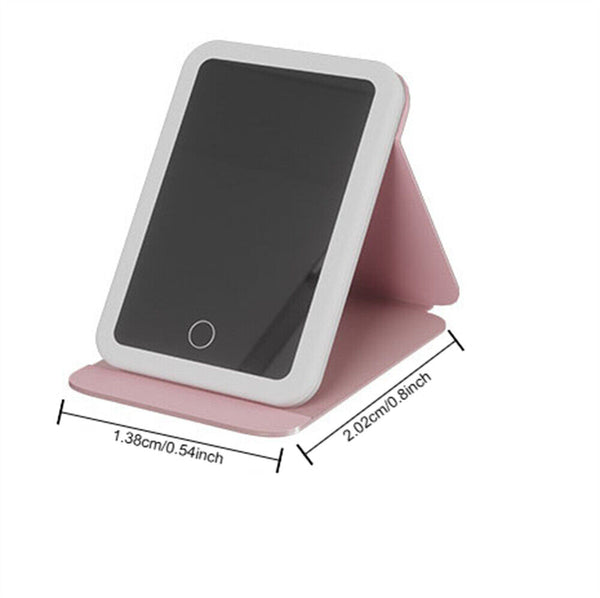 Rechargeable LED Light Cosmetic Makeup Mirror USB Touch Screen Home Desk Vanity