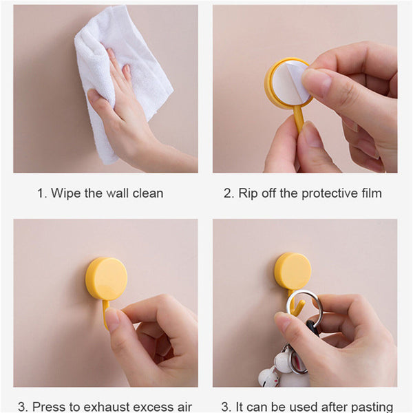 20PCS Strong Self Adhesive Hook Kitchen Bathroom Stick On Wall Door Hanger AU