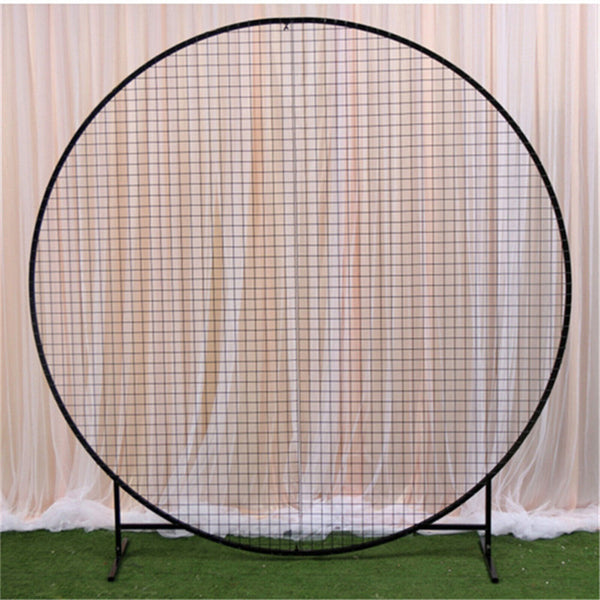 1.8M Iron Grid Mesh Wedding Arch Round DIY Stage Backdrop Decor Flower Stand Pr