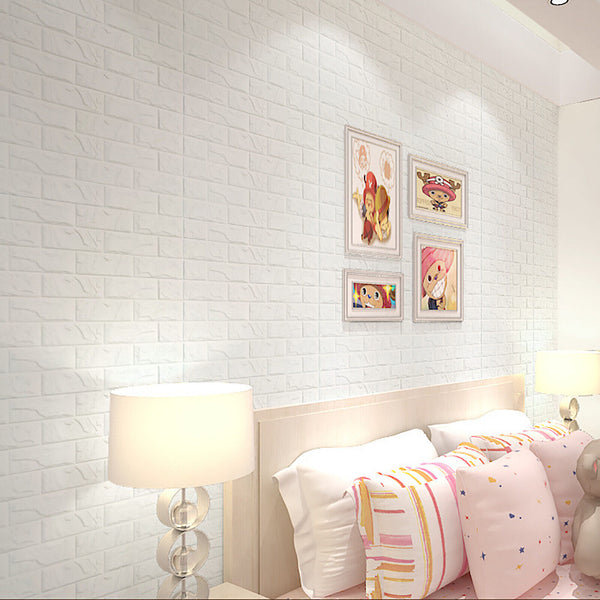 20PCS 3D Wallpaper Wall Panels Self Adhesive Brick Waterproof Stickers 70*77CM