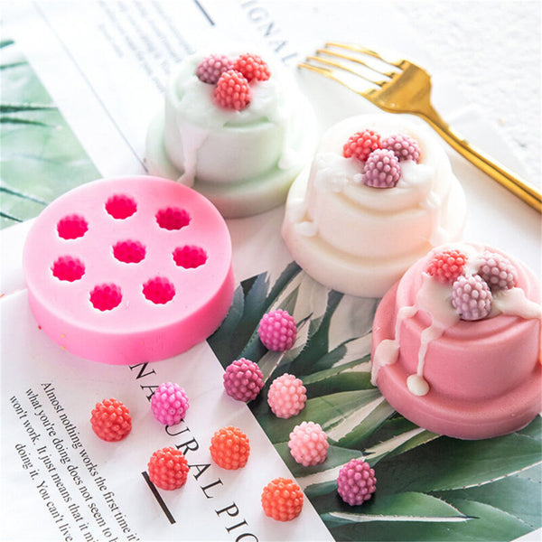 4PCS Fruit Silicone Candle Mold Set Strawberry Orange Raspberry Blueberry Moulds