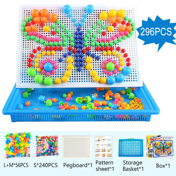 Mushroom Nails Puzzle Pegboard Jigsaw Creative DIY Peg 3D Kids Educational Toys