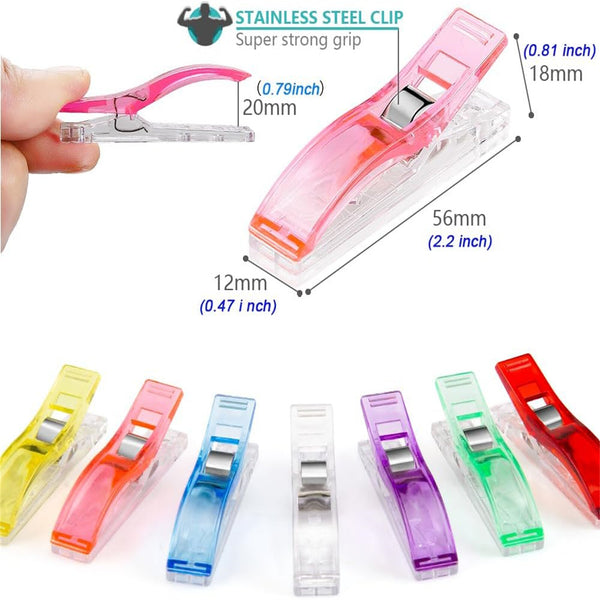 300pcs Sewing Wonder Clips 56mm | Fabric Quilting Crochet Knitting Craft Clips