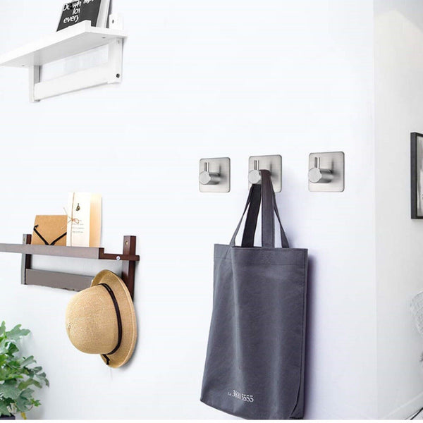 5pcs Adhesive Hooks Stainless Steel Hooks for Home Office and Outdoor Hanging AU
