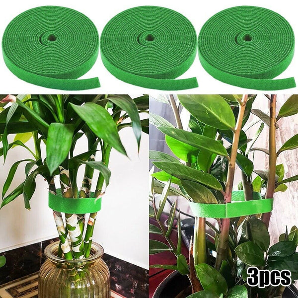 Roll Tie-Tape Plant Ties Hook Loop Garden Supports Bamboo Cane Wrap-Support