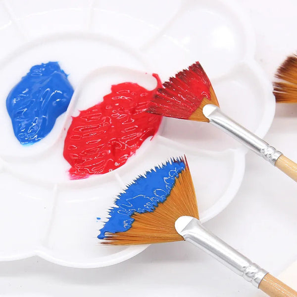 5 Pcs Fan-Shaped Artist Paint Brushes Set Watercolour Acrylic Oil Painting Brush