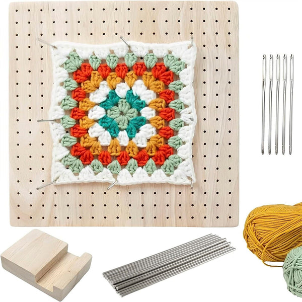 Crochet Blocking Board with 25 Rod Pins for Knitting and Crocheting Tool Kit AUS