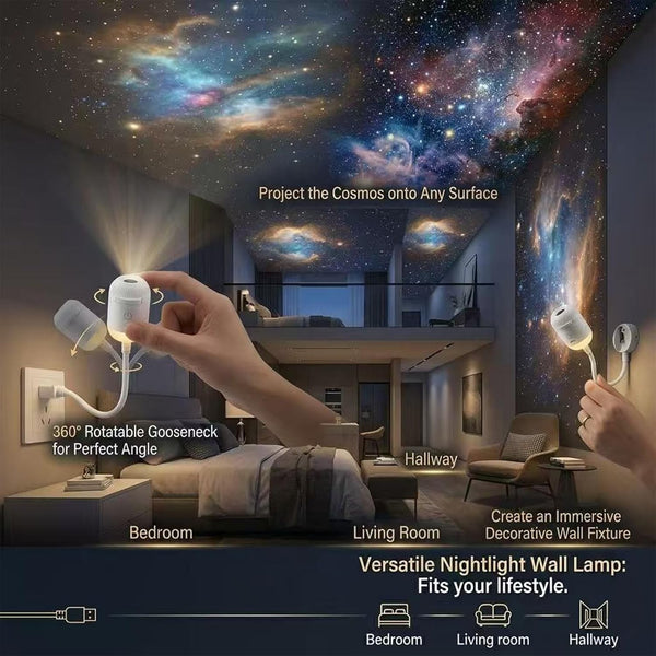 2-in-1 Galaxy Projector Night Light Starry Sky Projector High Resolution Bedroom