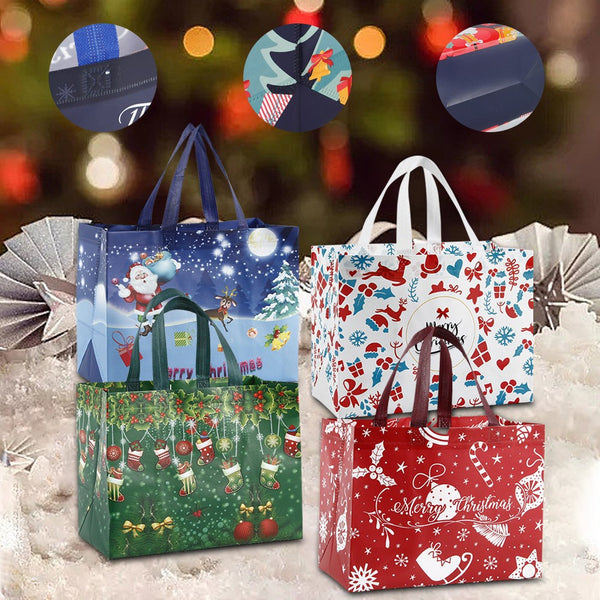 5/10PCS Christmas Gift Bag Storage Bag Tote Bag Reusable Non-woven Shopping Bag