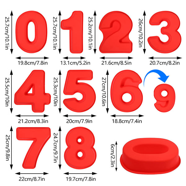 10 Inch Silicone Number Cake Mould Birthday Cake Baking Pan Number Shape