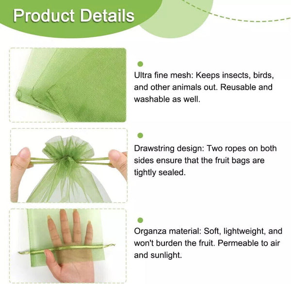 Fruit Net Bags Agriculture Garden Vegetable Protection Mesh Insect Proof
