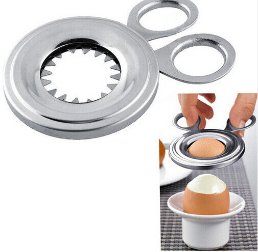 2PCS Stainless Steel Egg Shell Opener Cutter Cracker Boiled Egg Topper Separator