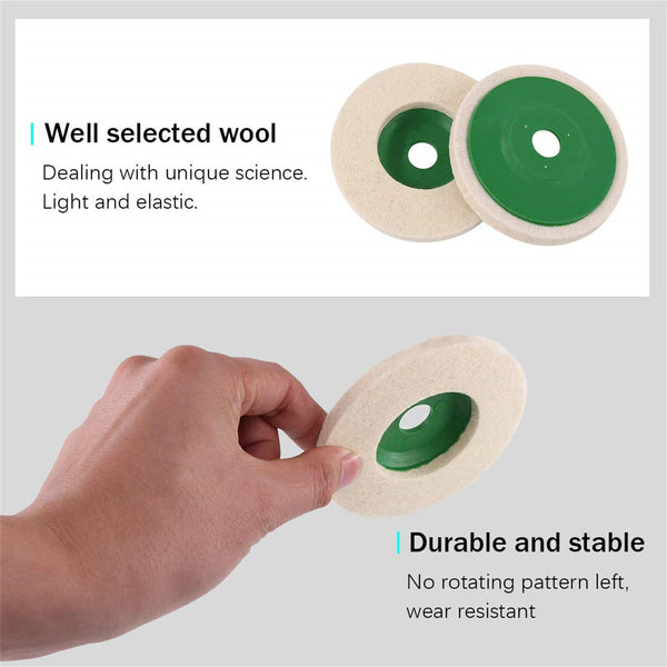 4pcs 5inch Wool Buffing Grinder Wheel Felt Polishing Disc Pad Set Tool 125mm AU