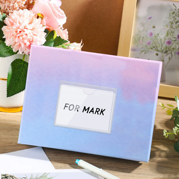 10x Self-Adhesive Index Card Pockets with Top Open for Loading Ideal Card Holder