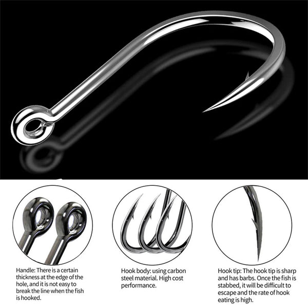 100x Chemically Sharpened Octopus Fishing Hook, Fishing Tackle 3- 12# Small Size