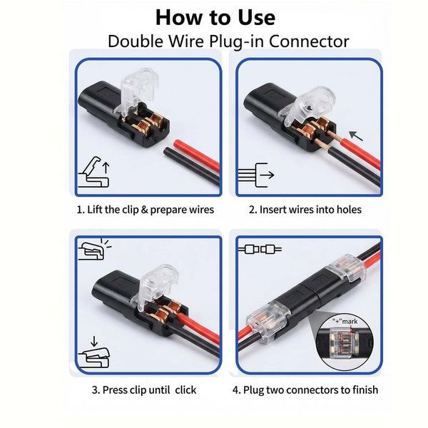 60PCS 2Pin Way Plug Car Electrical Connector Wire Cable Automotive Waterproof