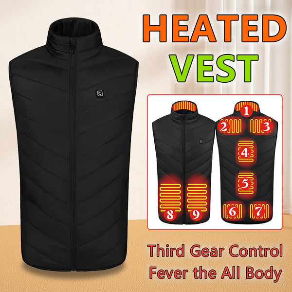 Unisex Thermal Warm Winter Body Warmer Heated Vest USB Electric Jacket Heat Pad