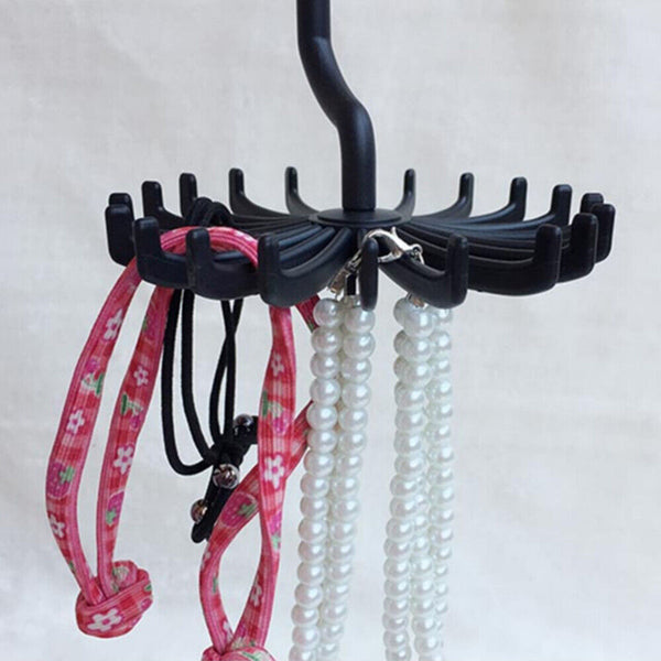 360° Rotating Scarf Rack Tie Belt Storage Holder Hanger Stand Clothes Organiser