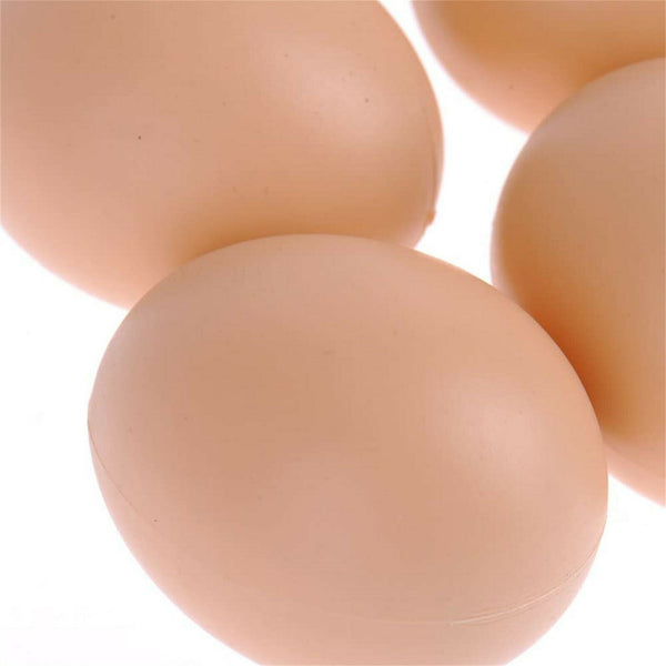 12x Plastic Fake Chicken Eggs Poultry Layer Coop Hatching Simulation Dummy Egg A