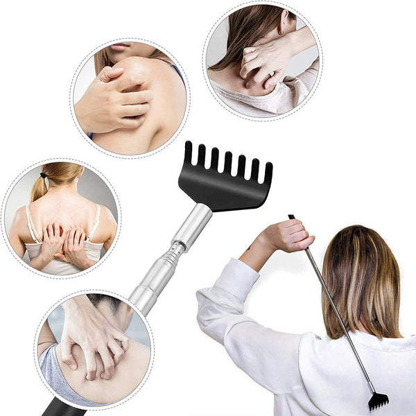 2x Extendable Back Scratcher Metal Claw Telescoping Backscratcher Massager AU