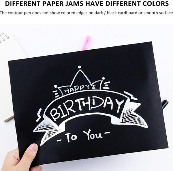 12/24/48PCS Graffiti Pen Xmas Gifts Metallic Outline Pens Coloring Lightstick