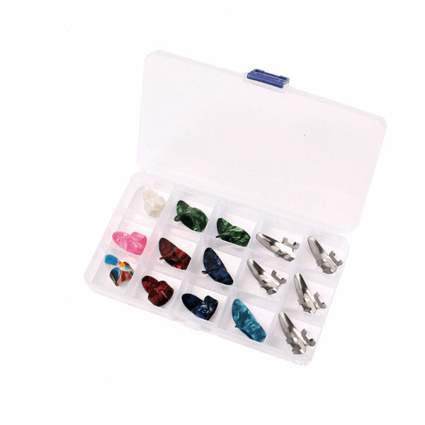 15PCS Multicolor Celluloid Acoustic Electric Guitar Picks Plectrums With Box AUS