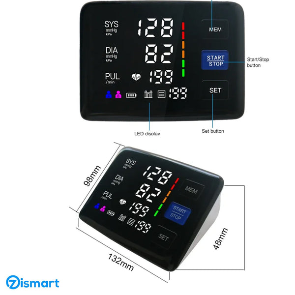 For Home Blood Pressure Monitor Heart Rate BP Machine Sphygmomanometer Upper Arm