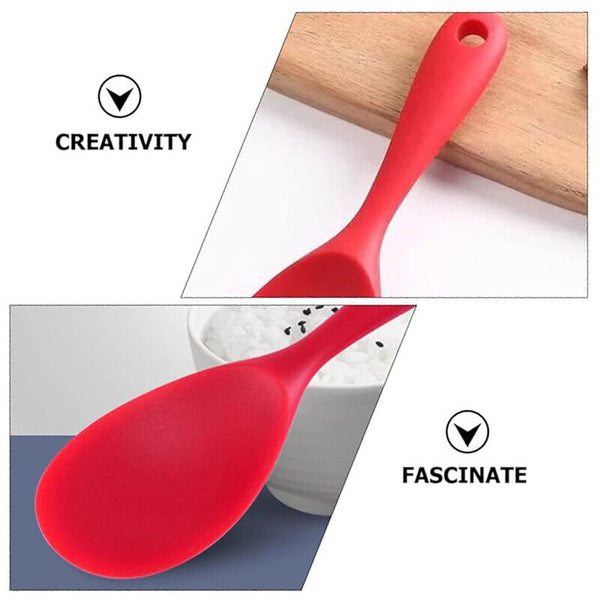 Rice Spoon Food Grade Silicone Heat Resistant Non-stick Kitchen Best Tools NEW
