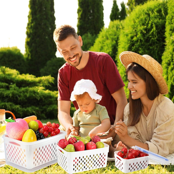 Fridge Storage Container with Removable Colander – BPA Free Fruit and Vegetable Keeper Box
