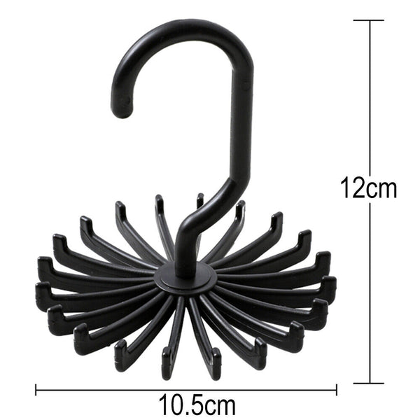 360° Rotating Scarf Rack Tie Belt Storage Holder Hanger Stand Clothes Organiser
