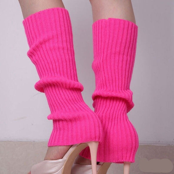 Women’s Knitted Leg Warmers 80s Dance Disco Party Costume Socks