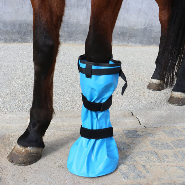 Horse Hoof Soaking Boot Waterproof Equine Leg Cover Adjustable Stable Gear