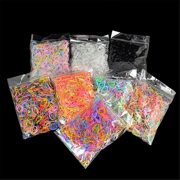 2000pcs Child Baby Hair Holders Rubber Elastic Bands Girls Ties Loom Bands AU