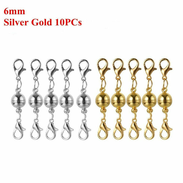5/10Pcs Strong Magnetic Clasp Necklace Converter Extender lobster claws