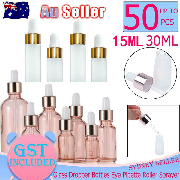 Glass Dropper Bottles - Amber Pipette Bottles for Essential Oils & Serums (15ml/30ml)