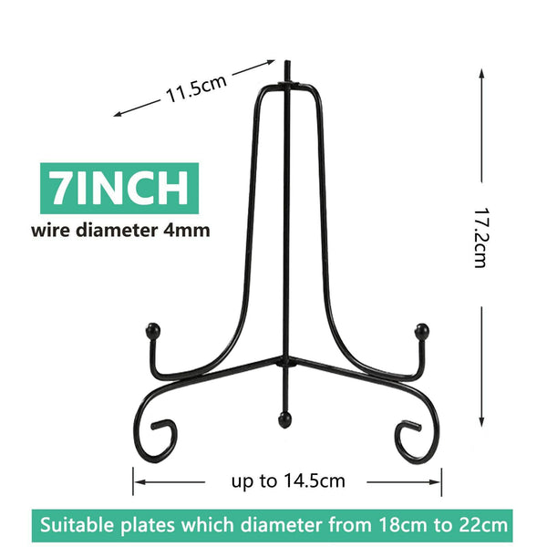 Plate Stands Iron Display Easel Photo Picture Bowl Dish Book Holder Frame Black