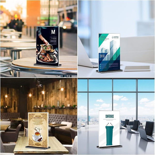 2/10X Vertical Horizontal A4 Double Sided Sign Holder Retail Display Menu NEW